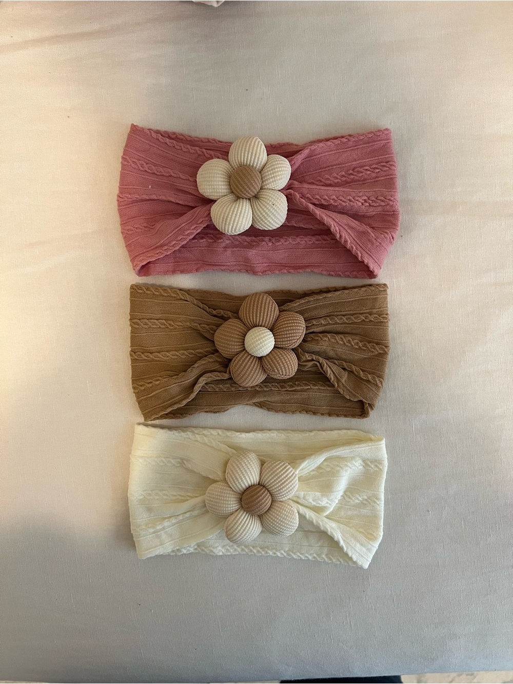Set of 3 baby flower headbands